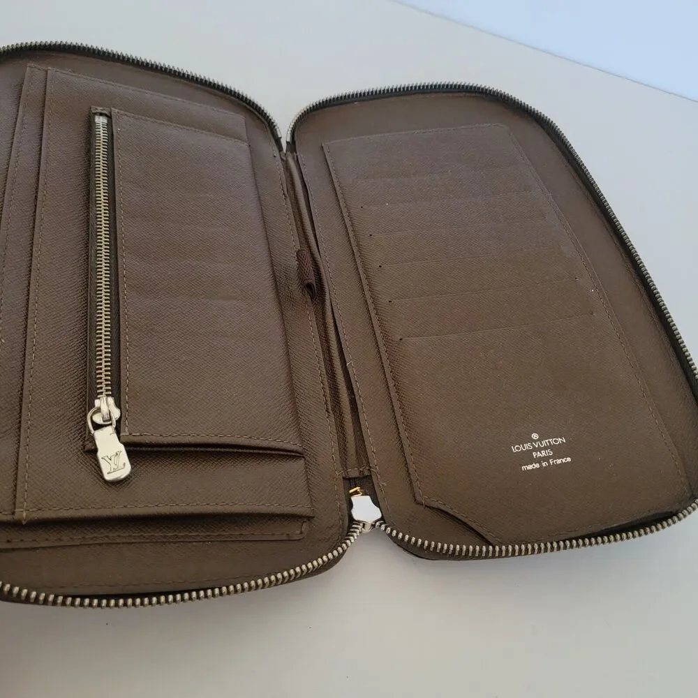 LOUIS VUITTON‎ LV Brown Zip Around Wallet Organizer Atoll Large Clutch Unisex